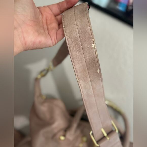 STEVE MADDEN🌟 Mauve with Gold Studs Oversized Boho Shoulder and Handle Bag - Picture 16 of 16